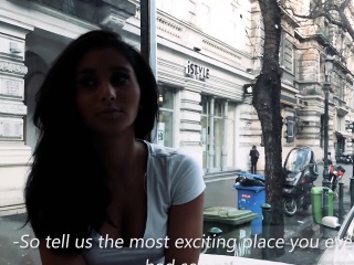 Hot Ria Rodrigez offers an intense blowjob to a stranger