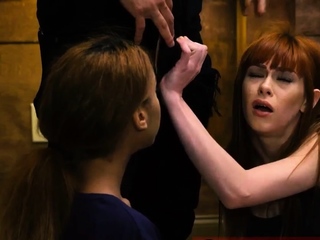 Latex bondage leash and teacher foot domination Attractive young g