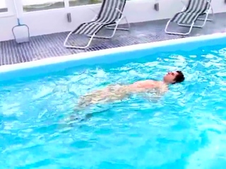 Lingerie cfnm dommes pegging in erotic trio by the pool