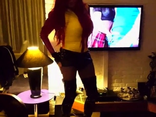 no.55 Big Cock Sissy Suleika Latex Fucks Old Man In His Ass