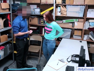 Redhead czech teen fucked by retailer officer for shoplifting