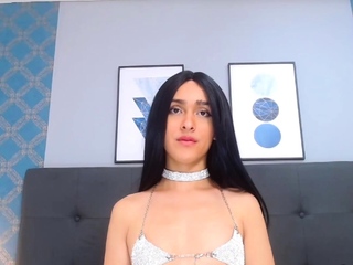 Attractive Trans Babe Stroke Her Cock Wildly