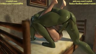 Sophitia Alexandra fucked challenging by futanari orc with large cock 3D animation