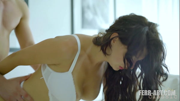 Tall sensual brunette babe romantic anal sex