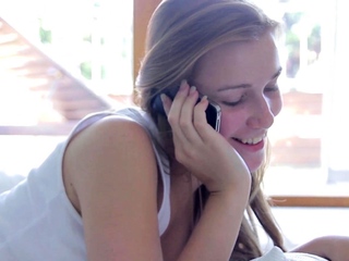 Beautiful young brunette Ariadna gets off with big python