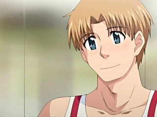 Brunette cums to hentai