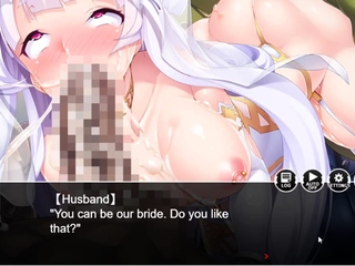 Brunette cums to hentai