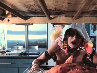 Busty mature big tits slut sucks and fucks young dude