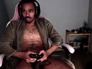 Crossdresser in black lingerie solo jerk off