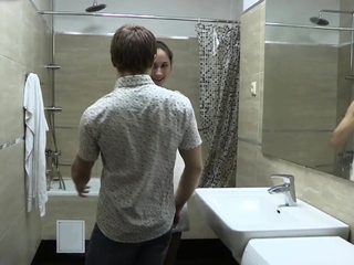 Fascinating brunette Aruna Aghora bouncing on pole