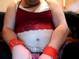 Fat Crossdresser Solo Masturbation