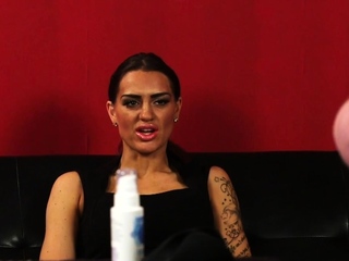 Femdom babe humiliates naked loser