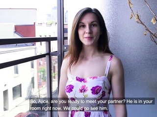 First time porn audition with sexy squirting French