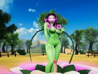 Foxy 3D Superwoman bounces up and down on a cock