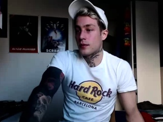 Gay twink solo for this huge cock jacking off