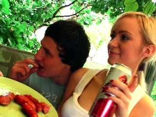 Tempting brunette perfection chokes on a pecker