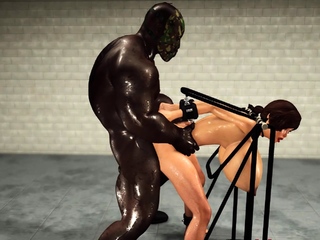 Tight attractive brunette enjoys fucking with a large black cock