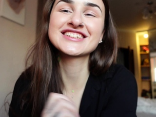 Beautiful teen brunette Jessica Sinn masturbates