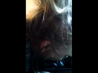 Blonde college girl gives a nice blowjob