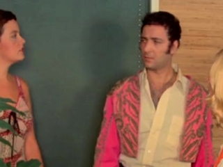 Brunette fingeres and licks female boss in office