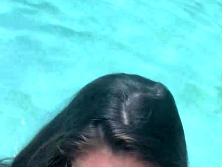 Brunette teen blowjob outdoor