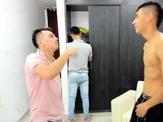 Cute latin gay twinks sizzling hot bareback anal assault