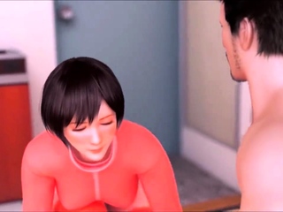 Foxy 3D Superwoman bounces up and down on a cock