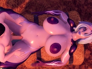 Foxy 3D Superwoman bounces up and down on a cock