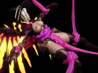 Foxy 3D Superwoman bounces up and down on a cock