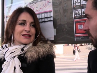 French MILF newbie Missy Charme gets cum on tits after