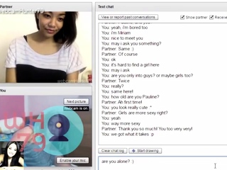 French teen Pauline experiments lesbian cybersex