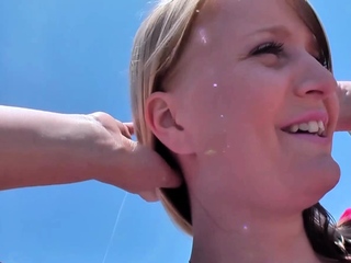 german Skinny 18yo teen flirt and pick up at mallorca beach