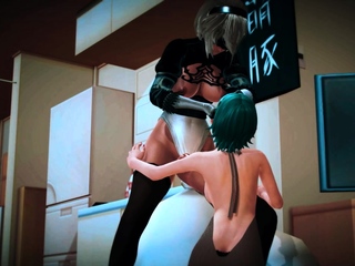 Hot 3D redhead licking a pussy while getting fucked