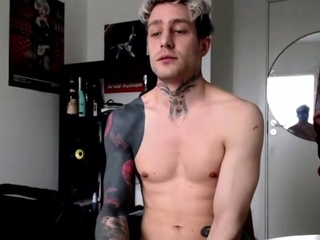 Incredible sexy twink with hard big muscles solo jerking fun