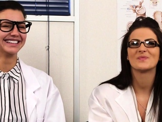 Kinky nurses mocking naked patient