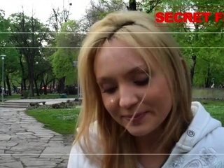 Lovable blonde Nataly Von deep throat fellatio