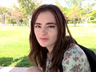 Quickie on the public park bench on a sunny day