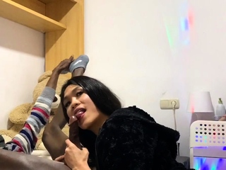 Shemale tranny fucks him after a blowjob