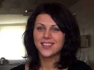 Small titted brunette amateur anal nailed at home