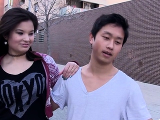 Asian pornstar fucks Spanish and Chinese guys while redhead