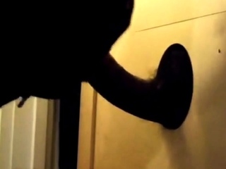 BBC getting sucked at homemade glory hole with CIM