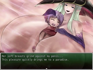 Brunette cums to hentai