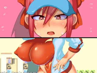 Brunette cums to hentai