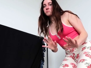 Busty brunette solo masturbation