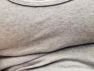 Busty brunette teen outdoor solo