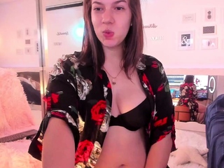 Busty curly brunette with big boobs fucks on couch