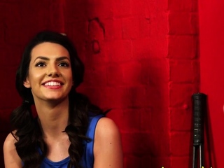 Clothed cheerleader mocking perv