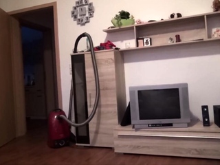 Cute face brunette teen bitch enjoying close up video