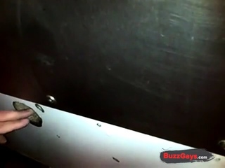 Glory hole cock sucking with cum swallow..