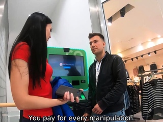 HUNT4K. For bitcoins black-haired belle gets nailed